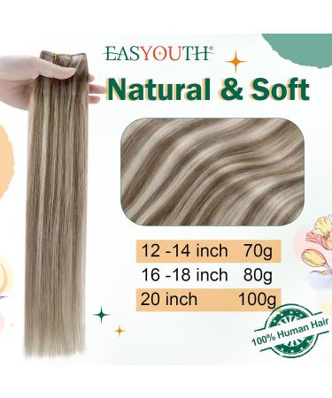 Easyouth Blonde Highlight Wire Human Hair Extensions 16 Inch 80g Light Brown Platinum Blonde Secret Wire Extensions - Buy Online on GoSupps.com