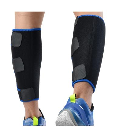Odoland Adjustable Calf Support - Compression Stockings for Muscle Tear Relief - Blue - 1 Pair - Buy Online on GoSupps.com