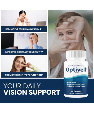 (2 Pack) Optivell Eye Capsules Optivel Pills Vitamins Eye Care Wellness Supplement Healthy Eyesight Retina Sharper Vision Support Formula Clear Eyes Ocular Comfort Health Visual Balance (120 ct) - Buy Online on GoSupps.com
