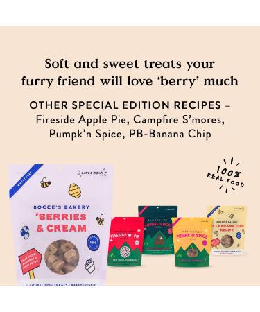 Bocce's Bakery Berries & Cream Dog Treats | Wheat-Free Soft & Chewy Cookies | Made in USA with Real Ingredients | Cream Cheese & Blueberry Flavor | 6 oz - Buy Online on GoSupps.com