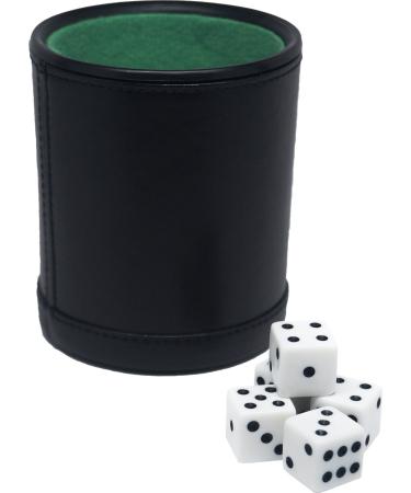 Fat Cat Felt Lined Dice Cup with 5 Dice