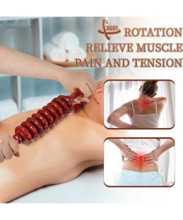 Liitrton Manual Wooden Fascia Roller - Trigger Point Relief for Sore Muscles & Cellulite (Red) | International Shipping - Buy Online on GoSupps.com