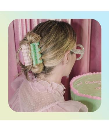 NAISIER Hair Clips for Thick Hair - Tortoise Shell Square Hair Claw Clips 2.7 inch - Glitter 3pcs - Hair Accessories for Girls and Women - Buy Online on GoSupps.com