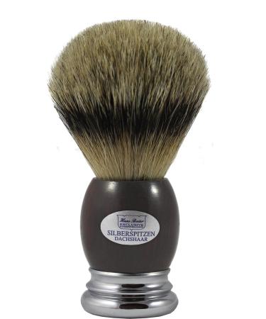 Shaving brush silvertip badger hair rosewood chrome handle 23.5mm - Hans Baier