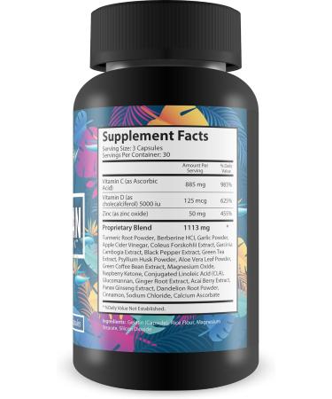 Tropilean Pro Detox - Effective Full Body Detox & Cleanser with Vitamin C Turmeric CLA & ACV - Boost Energy & Immune Support - Shop Internationally - Buy Online on GoSupps.com