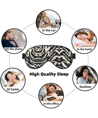 Zebra Animal Print Light Blocking Eye Mask Soft Adjustable Sleep Mask for Travel & Yoga - Black - Buy Online on GoSupps.com