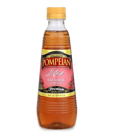 Pompeian Gourmet Balsamic Ros Vinegar, Perfect for Salad Dressings, Marinades, Drizzling & Vegetables, Naturally Gluten Free, 16 Fl Oz