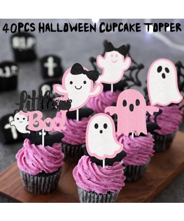 Halloween Cupcake Topper Picks Halloween Pumpkin Bat Spider Web Skull White Ghost Cupcake Decorations for Halloween Birthday Party favor Supplies - Buy Online on GoSupps.com