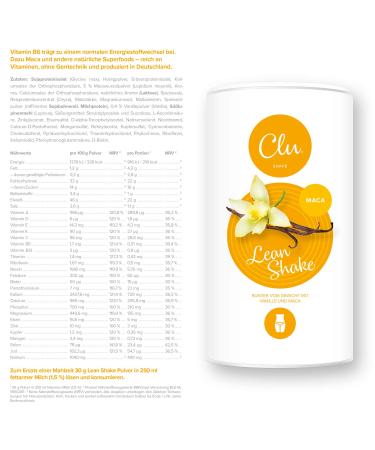 Clu Lean Shake | 25 Portions - Protein & Superfood Diet Shake (Vanilla) | Low-Calorie Nutritional Shake with 60+ Vital Substances - Buy Online on GoSupps.com