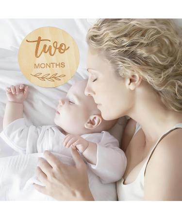 HAWAKA 13 Pieces Baby Monthly Milestone Cards Wooden Baby Announcement Cards Wooden Baby Milestone Cards Milestone Discs Photo Props Baby Gift Set for Baby Shower - Buy Online on GoSupps.com