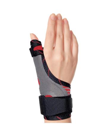 ORTONYX Thumb Immobilizer Brace Thumb Spica Support Splint - Arthritis Pain Relief - Left/Right Hand Small/Medium - Grey/Red - Buy Online on GoSupps.com
