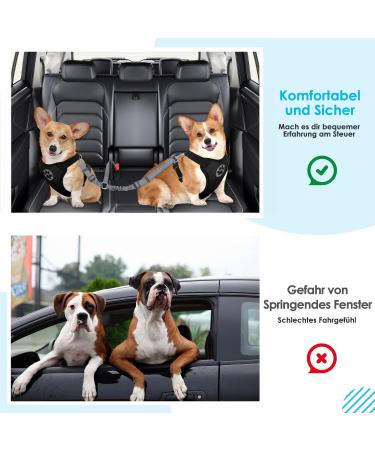 Buy Slowton 2-in-1 Stroke Belt Dog Car - Durable Adjustable Tangle-Free Elastic Seat Belt for Medium Dogs - Reflective Design for Safe Travel - Buy Online on GoSupps.com