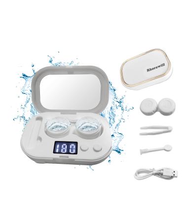 Contact Lens Cleaner Machine Ultrasonic Portable Contact Lens Cleaner Auto Contact Lens Cleaning Machine with USB Charger Led Display for Daily Care Fast Cleaning Soft and Hard Contact Lenses
