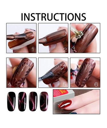 Nail Art Tool Set - 10 Magnetic Pencil & Pen Tools for 3D Cat Eye UV Gel Polish | DIY Nail Art Accessories - Buy Online on GoSupps.com