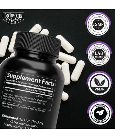 Doc Thackery Magnesium Complex 500mg Capsules - 5 Sources - Made in USA (60 Count) - Buy Online on GoSupps.com
