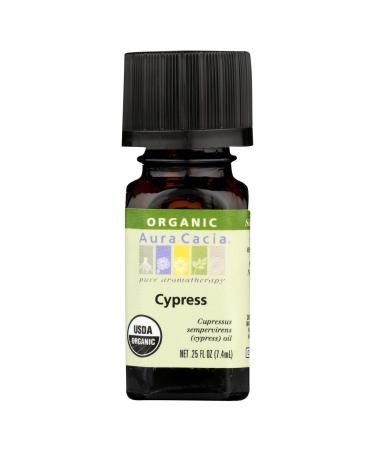 Aura Cacia Personal Care Cypress Essential Oil Organic 0.25 Oz. Bottle