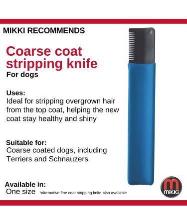 Mikki Dog Puppy Grooming Stripping Knife | Handheld Stripping Blade Tool for Coarse Hair Coats - Blue - Buy Online on GoSupps.com