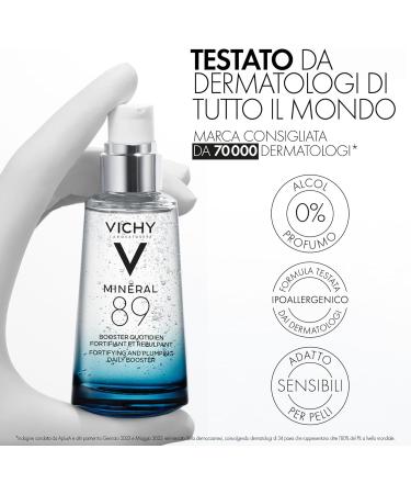 Vichy Concentrated and Fortifying Serum moisturizing repairing and fortifying effect with hyaluronic acid and volcanic water unique formula mineral 89 50 ml - Buy Online on GoSupps.com