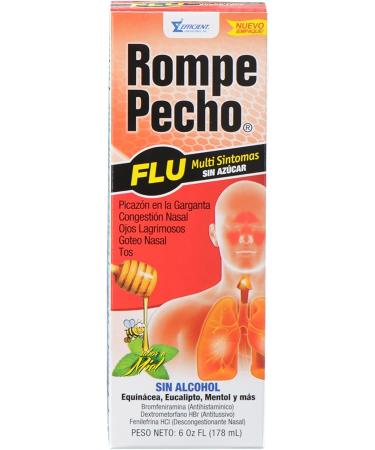 Rompe Pecho SF-FLU 6oz - Sugar-Free Cold & Flu Syrup, 6 Fl Oz - Pack of 1 - Buy Online on GoSupps.com