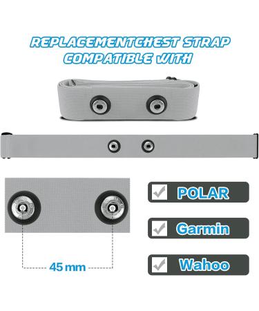 ONLYESH BRISDGURT Adjustable Elastic Replacement Belt with Heart Rate Meter for Polar Garmin Wahoo Gray Sports Running Accessory - Buy Online on GoSupps.com