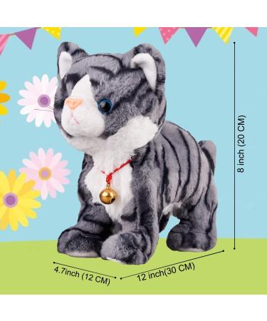 Marsjoy Interactive Robot Cat Plush Toy - Gray Pattern, Electronic Pet for Girls, Kids - 12 inches - Buy Online on GoSupps.com