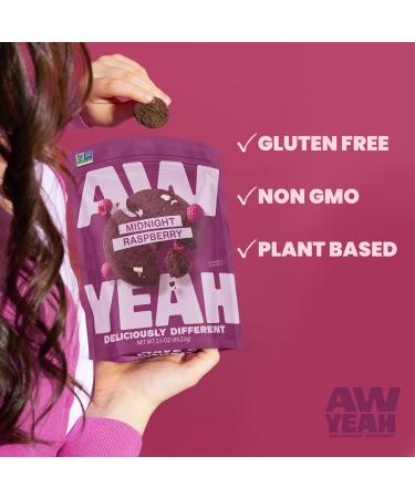 AwYeah Midnight Raspberry Mini Cookies Rich Chocolate Tart Raspberries & White Chocolate Gluten-Free Vegan 3.5oz (3 Pack) Bold Fruity All-Natural Non-GMO Plant-Based Treat for Snacking! - Buy Online on GoSupps.com