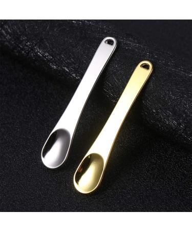 Yrlehoo 4X Metal Mini Spoon Spatula Set for Cosmetics - Cream Makeup Masks & Lipstick | Silver & Gold - Buy Online on GoSupps.com