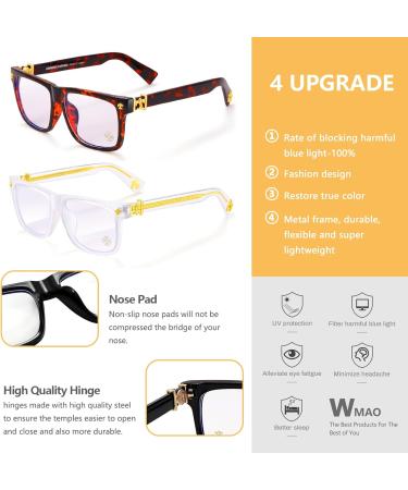 Trendy Blue Light Glasses for Women & Men - Square TR90 Frame for Computer Gaming & TV - Black & Silver - Buy Online on GoSupps.com