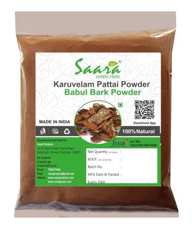YANG Karuvelam Pattai powder 100g babul bark Keekar bark babool bark arabian tree gum jaali mara acacia nilotica powder 100g (lot of 1 x 100g)
