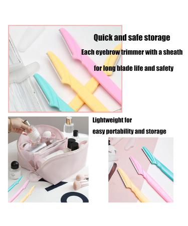 12-Pack Eyebrow Razor Set - Portable Trimmer & Face Hair Remover for Men & Women - Yellow Pink Blue - Buy Online on GoSupps.com