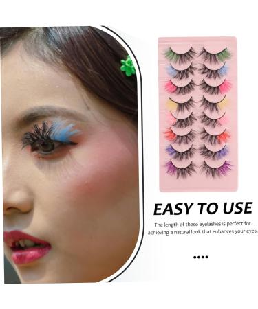 HONMEET 8 Pairs Colored False Eyelashes Fake Eyelash Fake Eye Lashes Simple False Eyelashes Easy False Eyelashes False Eye Lashes Fake Lashes Faux Eyelashes False Lash Imitation - Buy Online on GoSupps.com