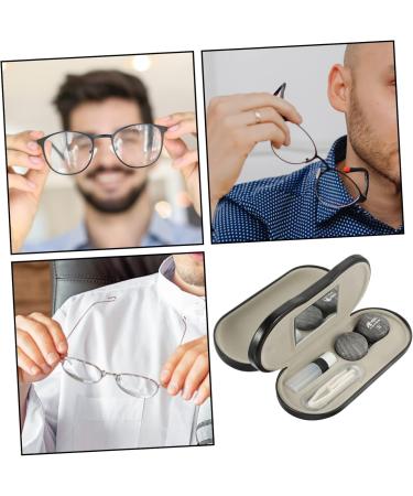 Lurrose Dual-Purpose Travel Glasses Case Set | Leather Contact Lens Etui | Trendy Sunglasses Holder | Compact 15.8x7.4cm for Home & Outdoor Use - Buy Online on GoSupps.com