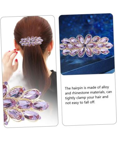 HAPINARY Rhinestone Spring Hair Accessories Vintage Hair Accessories Crystal Hair Clips Hair Claw Clips for Girls Wedding Hair Clip Purple Miss Alloy Big Hairpin Delicate - Buy Online on GoSupps.com