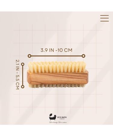 Eco Bath London Nail Brush - Natural Sisal & Olive Wood Plastic-Free | Sustainable Beauty Tool - Buy Online on GoSupps.com