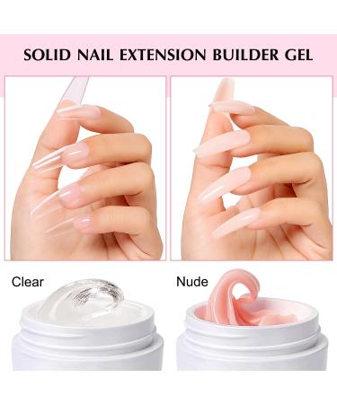AIMEILI Solid Builder Gel for Gel Nails - Clear & Nude Nail Extension Gel Set for Perfect Manicure - Buy Online on GoSupps.com