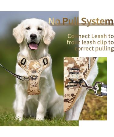 Heele Anti-Pull Dog Harness for Large Breeds - Camouflage Reflective & Padded XL Size Soft Breathable Design - Buy Online on GoSupps.com