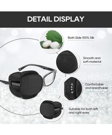 eZAKKA Silk Eye Patches for Adults & Kids - Left & Right Eye 2 Pcs, Medical Patch for Glasses, Amblyopia & Strabismus - Black Large (2 Packs) - Buy Online on GoSupps.com