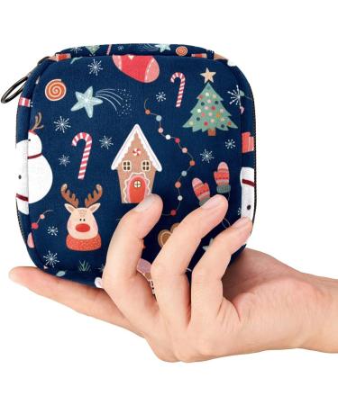 Christmas Pattern Sanitary Napkin Storage Bag - Menstrual Period Kit Pouch for Women & Teens - Color 3 - Buy Online on GoSupps.com