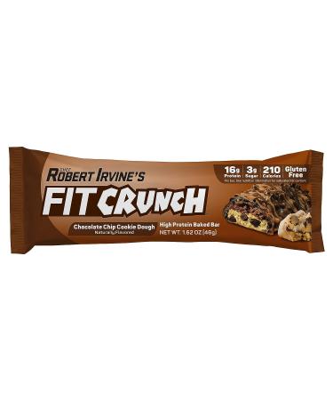 FITCRUNCH Snack Size Protein Bars by Robert Irvine | 6-Layer Baked Bar with Soft Cake Core | 3g Sugar | 18 Bars Chocolate Chip Cookie Dough - Buy Online on GoSupps.com