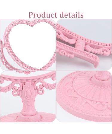2 Pack Heart Mirror - Double-Sided Rotatable Cosmetic Mirror for Girls Bedroom (Pink & Purple) - Buy Online on GoSupps.com