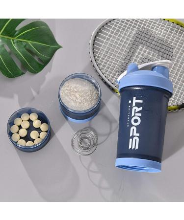 DERCLIVE Protein Shaker Bottle - Portable Supplement Mixer Cup with Powder Storage for Fitness Running & Cycling - Buy Online on GoSupps.com