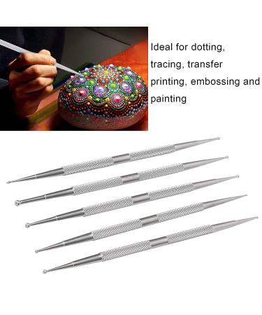 5pcs Stainless Steel 2 Way Dotting Nail Art Pen Set - Double Head Nail Painting Tools for DIY Decoration - Buy Online on GoSupps.com