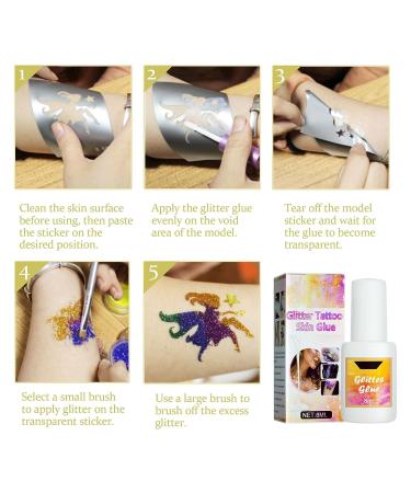 3 PCS Skin Glue for Glitter Tattoos 8ml | Water-Soluble Glitter Tattoo Adhesive for Halloween, Carnival, Theme Parties & Make-up Artists - Buy Online on GoSupps.com