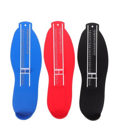 Cabilock 3Pcs Foot Measurement Device UK Size Shoe Feet Measuring Ruler Sizer Foot Gauge for Adults Men Women Infants Kids Red Black Blue