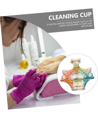 Ipetboom 1pc Nail Art Crystal Cup Glass Nail Cup Glass Nail Monomer Container Nail Dipping Dish Clear Glass Crystal Acrylic Nail Brush Cups with Lid Powder Manicure Nail Supplies 9.1x9cm Assorted Color - Buy Online on GoSupps.com