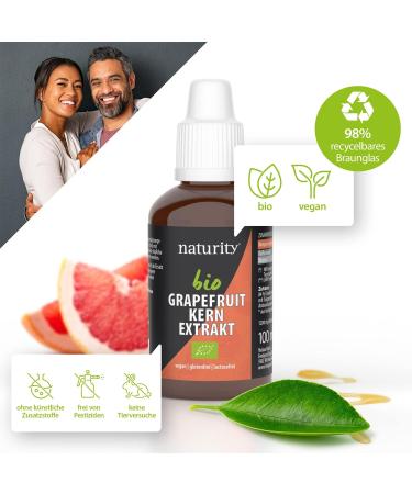 Naturity Organic Grapefruit Kernel Extract 1200 mg | Vegan & Certified Organic | 100 ml - Easy Application | International Shipping - Buy Online on GoSupps.com