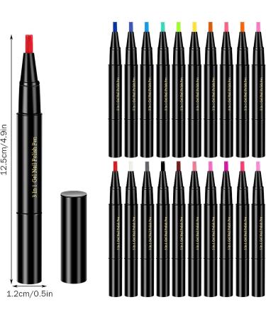 20 Colors Nail Pen 8ml - Quick Dry, Long Lasting, Waterproof DIY Nail Art Pen for Abstract Lines, Dotting, and Floral Design - One Size - Buy Online on GoSupps.com