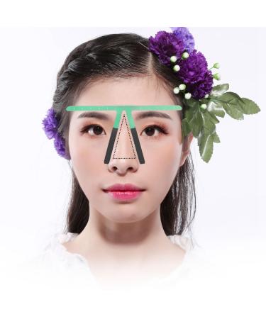 Eyebrow Template Eyebrow Makeup Tool Draw Eyebrows Position Measurement 3-Point Measurement Makeup Symmetrical Draw Eyebrows Easily and Accurately Eyebrow Ruler (Green)