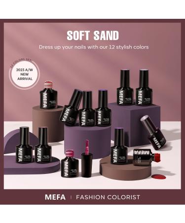 MEFA Gel Nail Polish Set - 12 Colors Including Burgundy Red Champagne Gold Glitter & Dark Purple - Perfect DIY Manicure Gift for Women & Girls - Buy Online on GoSupps.com