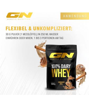  GIGAS NUTRITION GN Laboratories 100% Whey Protein Powder Dairy Whey 1kg (Cinnamon Roll 23g Protein Per Serving) Ideal for Muscle Development and Support Certified Quality  - Buy Online on GoSupps.com